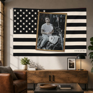 Banderoles Drapeau américain personnalisé avec votre photo, d