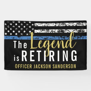 Banderoles Drapeau américain Thin Blue Line de retraite de po
