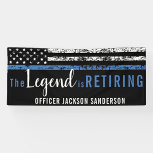 Banderoles Drapeau américain Thin Blue Line de retraite de po