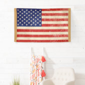 Banderoles Drapeau américain vintage en détresse (En situation)