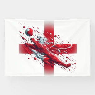 Banderoles Drapeau anglais avec lion et football