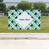 Banderoles Drapeau bahaméen avec votre nom (En situation)