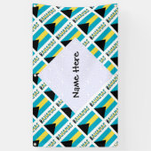 Banderoles Drapeau bahaméen avec votre nom (Vertical)