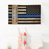 Banderoles Drapeau bleu mince rustique Police Retraite (En situation)