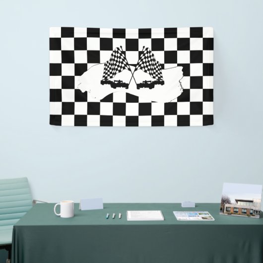Banderoles Drapeau Checker et voitures de course (Salon professionnel)