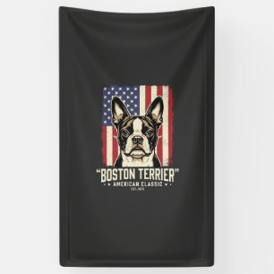 Banderoles Drapeau Classique Américain Boston Terrier