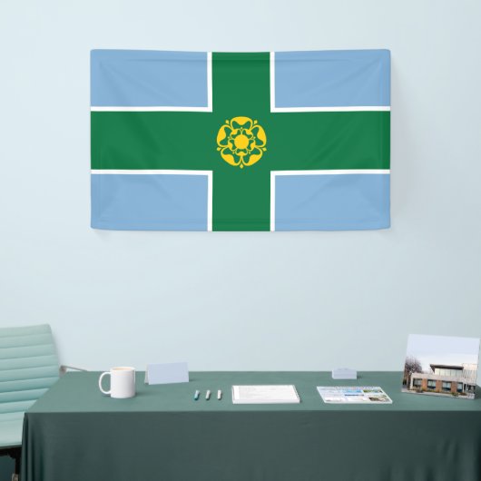 Banderoles Drapeau de Derbyshire (Comté d'Angleterre, Royaume (Salon professionnel)