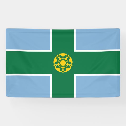 Banderoles Drapeau de Derbyshire (Comté d'Angleterre, Royaume (Horizontal)