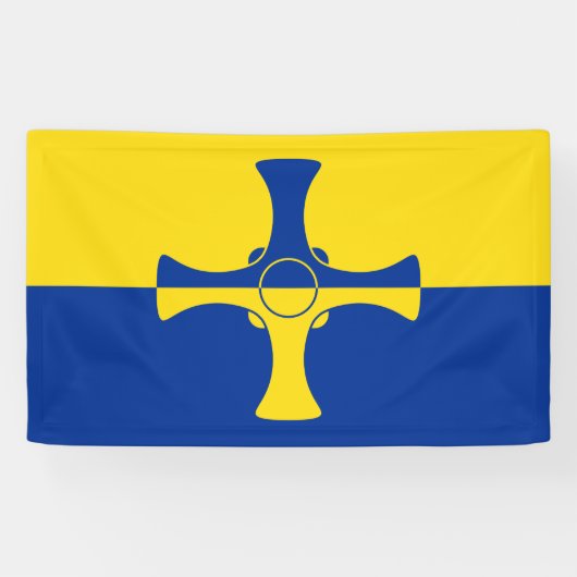 Banderoles Drapeau de Durham (Comté d'Angleterre, RU) (Horizontal)