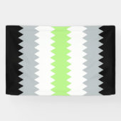 Banderoles Drapeau de fierté Agender Abstrait Groovy Boho Zig (Horizontal)