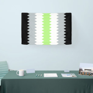 Banderoles Drapeau de fierté Agender Abstrait Groovy Boho Zig