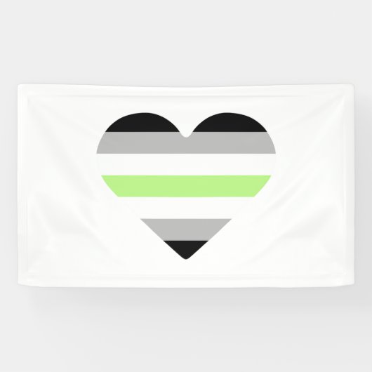 Banderoles Drapeau de fierté agender cœur (Horizontal)