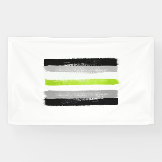 Banderoles Drapeau de fierté agender peint (Horizontal)