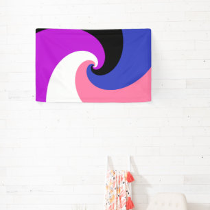 Banderoles Drapeau de fierté Genderfluid Abstrait Spirale Boh