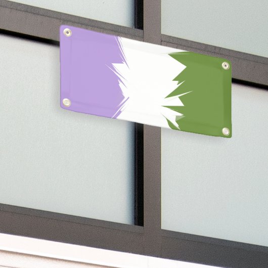 Banderoles Drapeau de fierté Genderqueer abstrait ZigZag épic (Bâtiment extérieur)