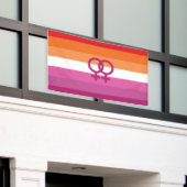Banderoles Drapeau de fierté lesbienne WLW (Coucher de soleil (Bâtiment extérieur)