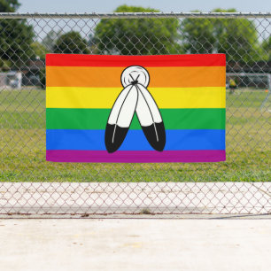 Banderoles Drapeau de fierté LGBTQ+ Two-Spirit