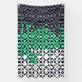 Banderoles Drapeau de fierté Neutrois Abstrait Pixelisé Tripa (Verticale)