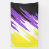 Banderoles Drapeau de fierté non binaire funky grunge zigzag (Verticale)