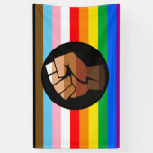 Banderoles Drapeau de fierté POC de progrès LGBTQ+ (Vertical)