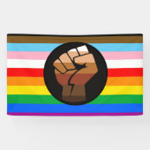Banderoles Drapeau de fierté POC de progrès LGBTQ+ (Horizontal)