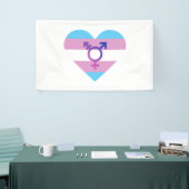 Banderoles Drapeau de fierté trans cœur (Salon professionnel)