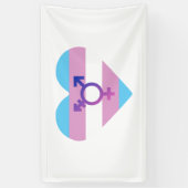 Banderoles Drapeau de fierté trans cœur (Vertical)