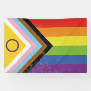 Banderoles Drapeau de la fierté progressiste incluant les per