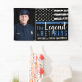 Banderoles Drapeau de la ligne bleue mince de la police (En situation)