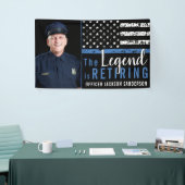 Banderoles Drapeau de la ligne bleue mince de la police (Salon professionnel)