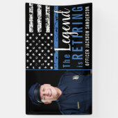 Banderoles Drapeau de la ligne bleue mince de la police (Vertical)