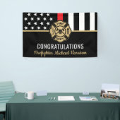 Banderoles Drapeau de la ligne rouge de l'École des pompiers (Salon professionnel)