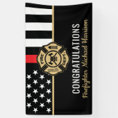 Banderoles Drapeau de la ligne rouge de l'École des pompiers (Vertical)