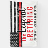 Banderoles Drapeau de la ligne rouge de retraite de pompier P (Vertical)