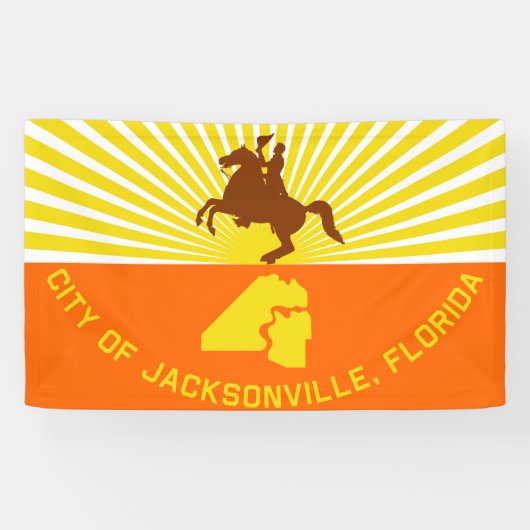 Banderoles Drapeau de la ville de Jacksonville Floride États- (Horizontal)