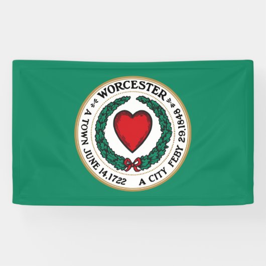 Banderoles Drapeau de la ville de Worcester (Massachusetts) (Horizontal)