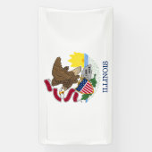 Banderoles Drapeau de l'État de l'Illinois (Verticale)