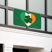 Banderoles Drapeau de l'Irlande Coeur avec St Patrick Shamroc (Bâtiment extérieur)
