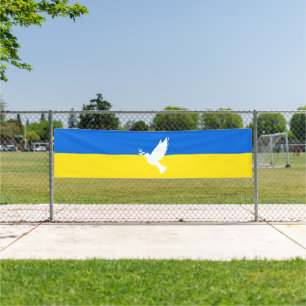 Banderoles Drapeau de l'Ukraine - La colombe de la paix - Lib