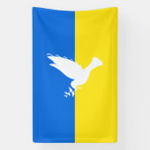 Banderoles Drapeau de l'Ukraine - La colombe de la paix - Lib (Verticale)