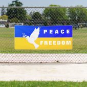 Banderoles Drapeau de l'Ukraine La colombe de la paix - Liber (En situation)