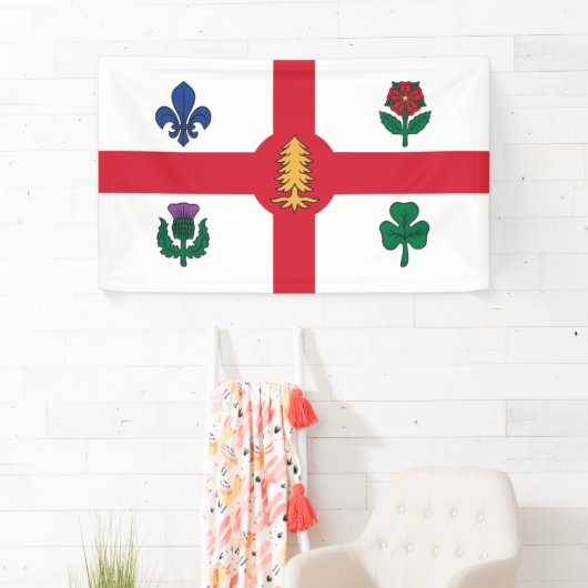 Banderoles Drapeau de Montréal (Québec, Canada) (En situation)