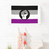 Banderoles Drapeau de protestation asexué (En situation)
