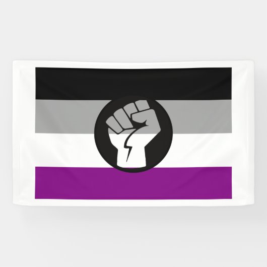 Banderoles Drapeau de protestation asexué (Horizontal)