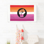 Banderoles Drapeau de protestation lesbienne (En situation)