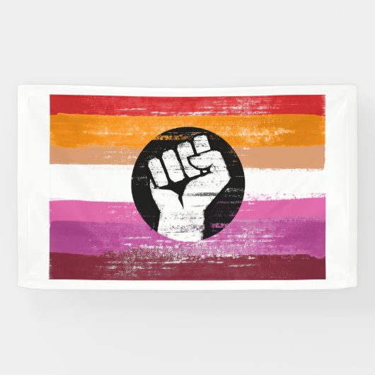 Banderoles Drapeau de protestation peint lesbien (Horizontal)