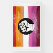 Banderoles Drapeau de protestation peint lesbien (Vertical)