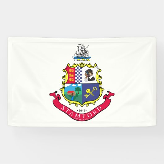 Banderoles Drapeau de Stamford (Connecticut) (Horizontal)