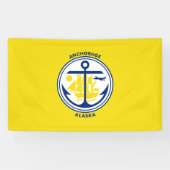 Banderoles Drapeau de ville d'Anchorage (Alaska) (Horizontal)