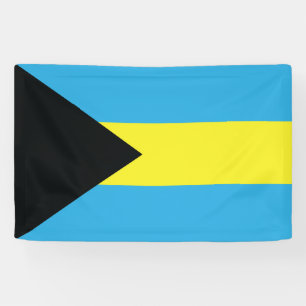 Banderoles Drapeau des Bahamas en noir, or et Aquamarine